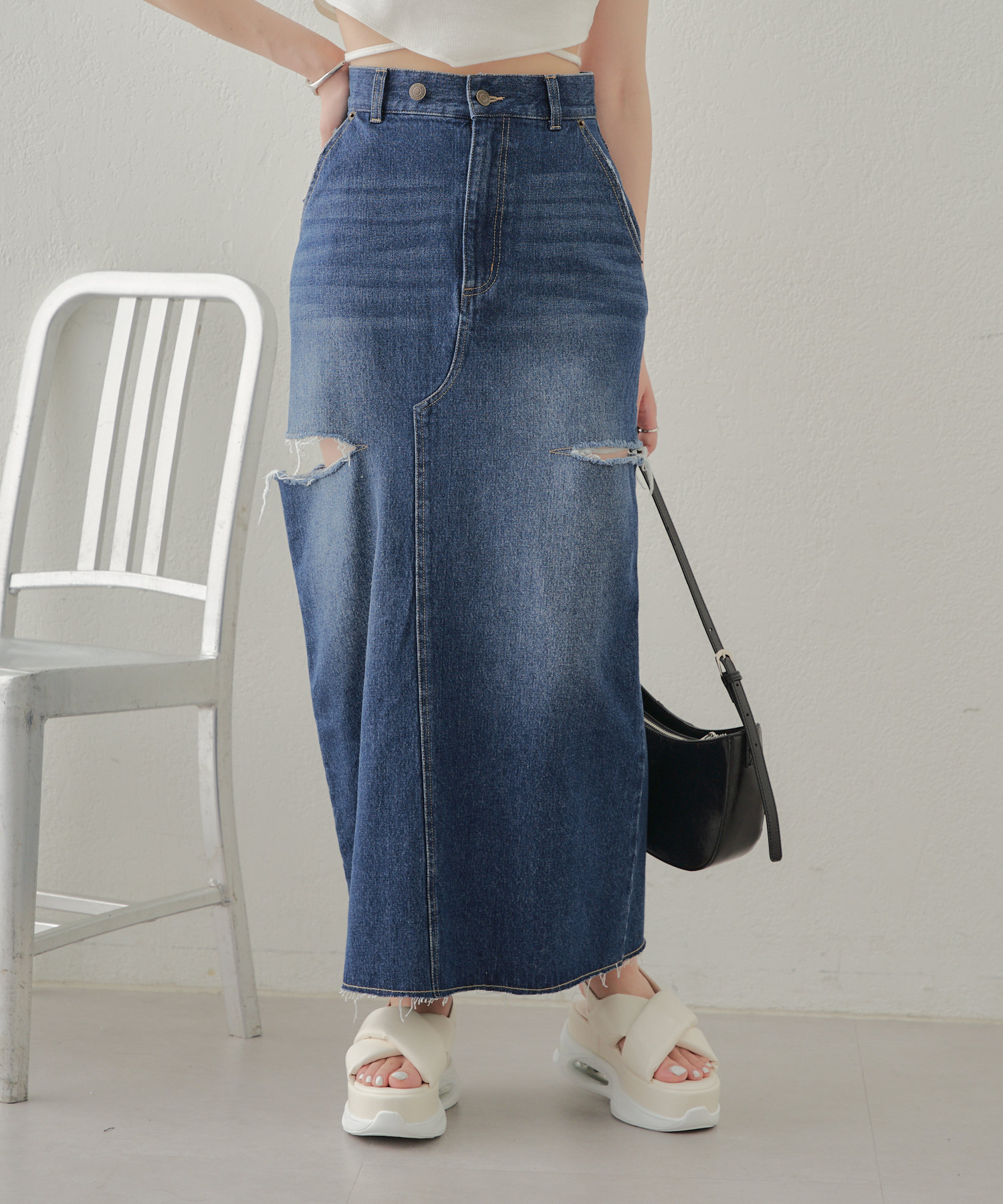 Chico】サイドスリットデニムタイトSK[品番：PALW0003310]｜PAL