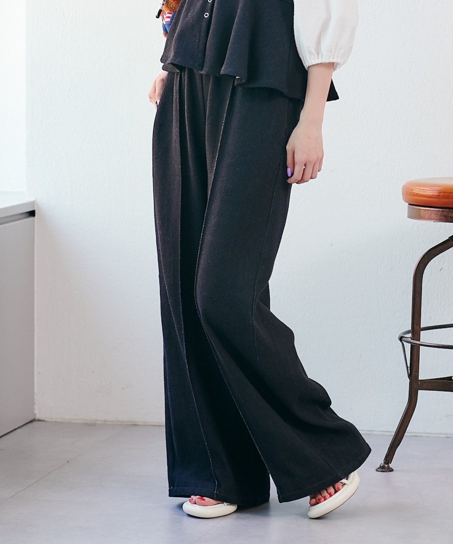 BLK | 【Kastane】デニムライクワイドパンツ | PAL GROUP OUTLET