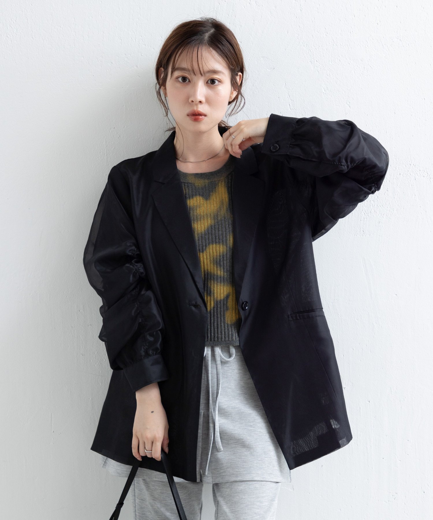 BLK | 【Kastane】limited arm gathers jacket | PAL GROUP OUTLET