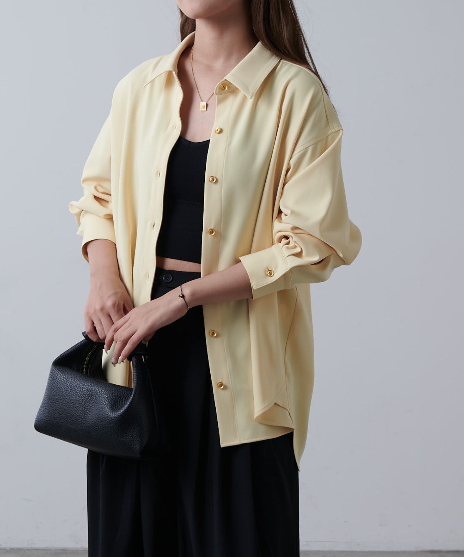 Cream Soda 長袖シャツ イエロー クリームソーダ（CREAM SODA） ◇CSカスリプリントシャツ◇ ◇イエロー