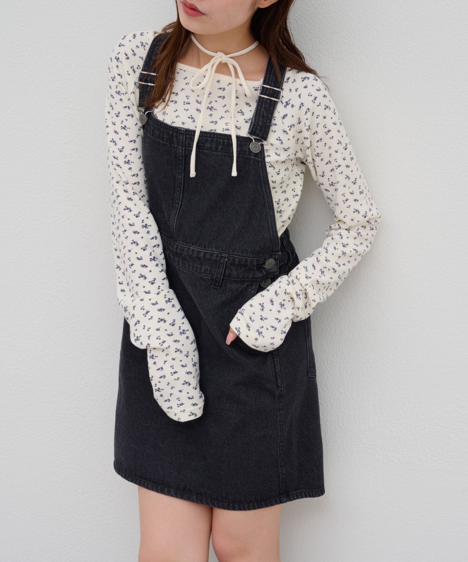 ブラック | 【Discoat】【umm】デニムミニオーバーオール | PAL GROUP OUTLET
