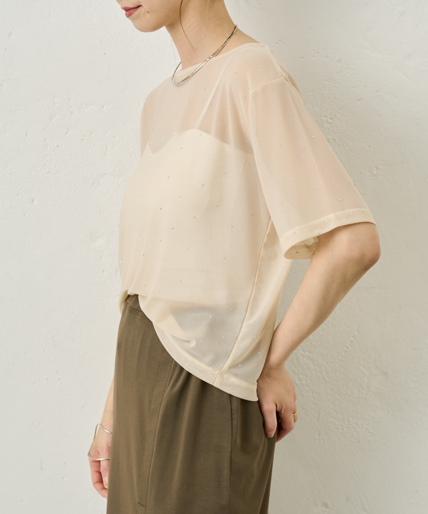 BEI | 【Omekashi】ビジューチュールT | PAL GROUP OUTLET