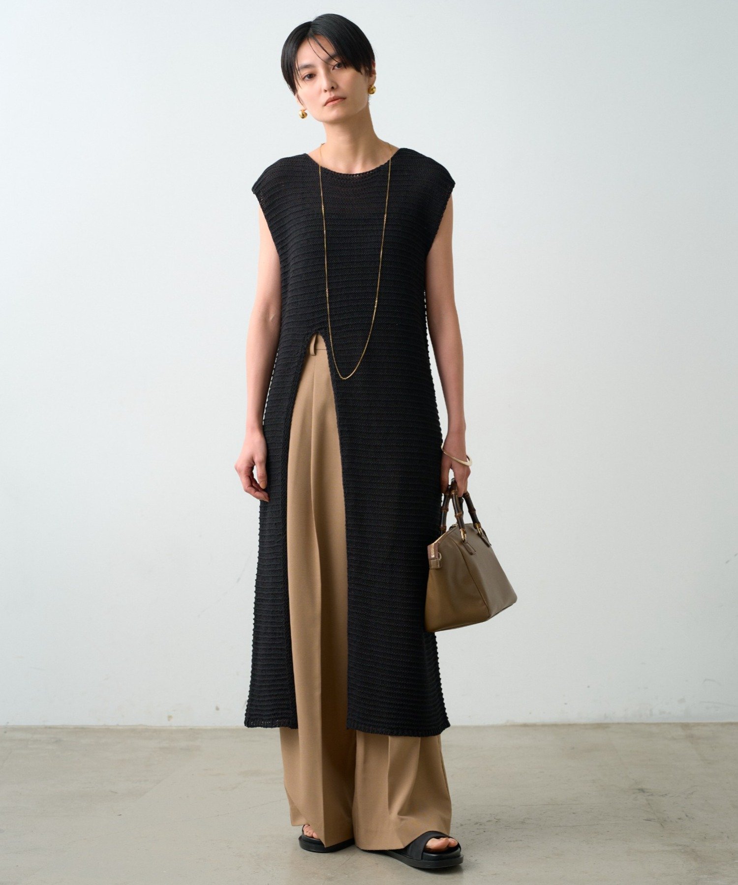 Loungedress】ハイスリットニットワンピース - Stock Finder - 佐野