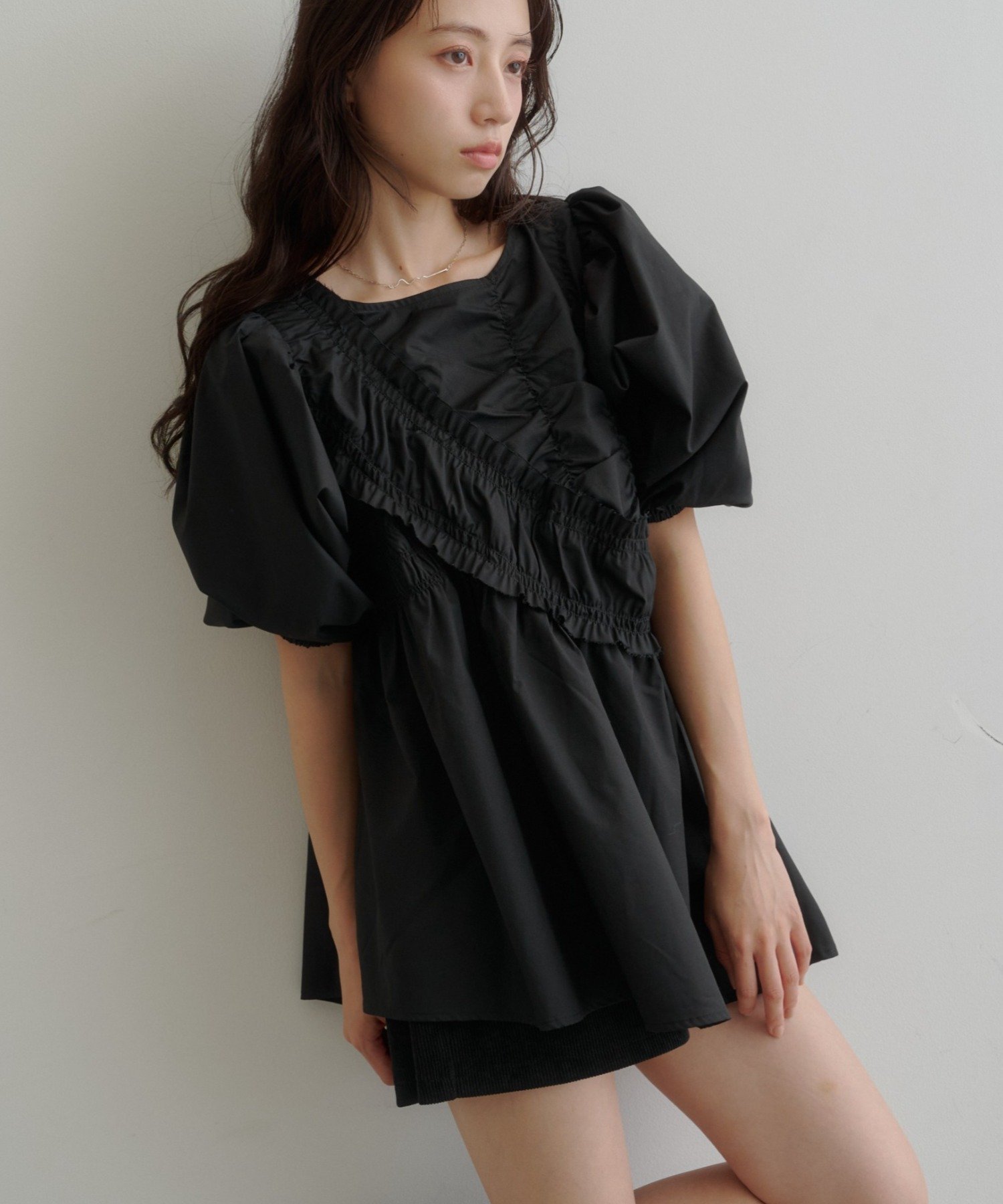 BLK | 【Kastane】フリルサッシュブラウス | PAL GROUP OUTLET