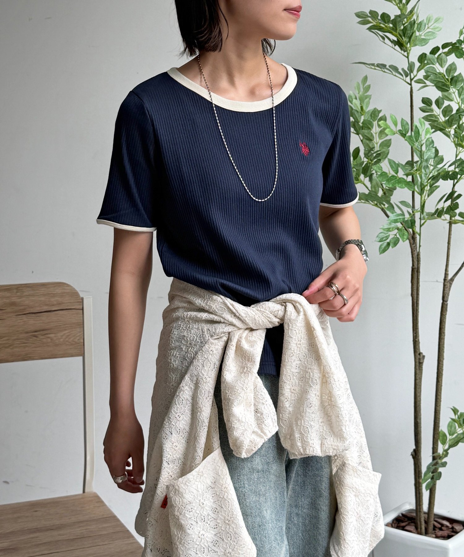 SHENERY】絡みレースチビ Tee パル PAL 【SHENERY】絡みレースチビTee 
