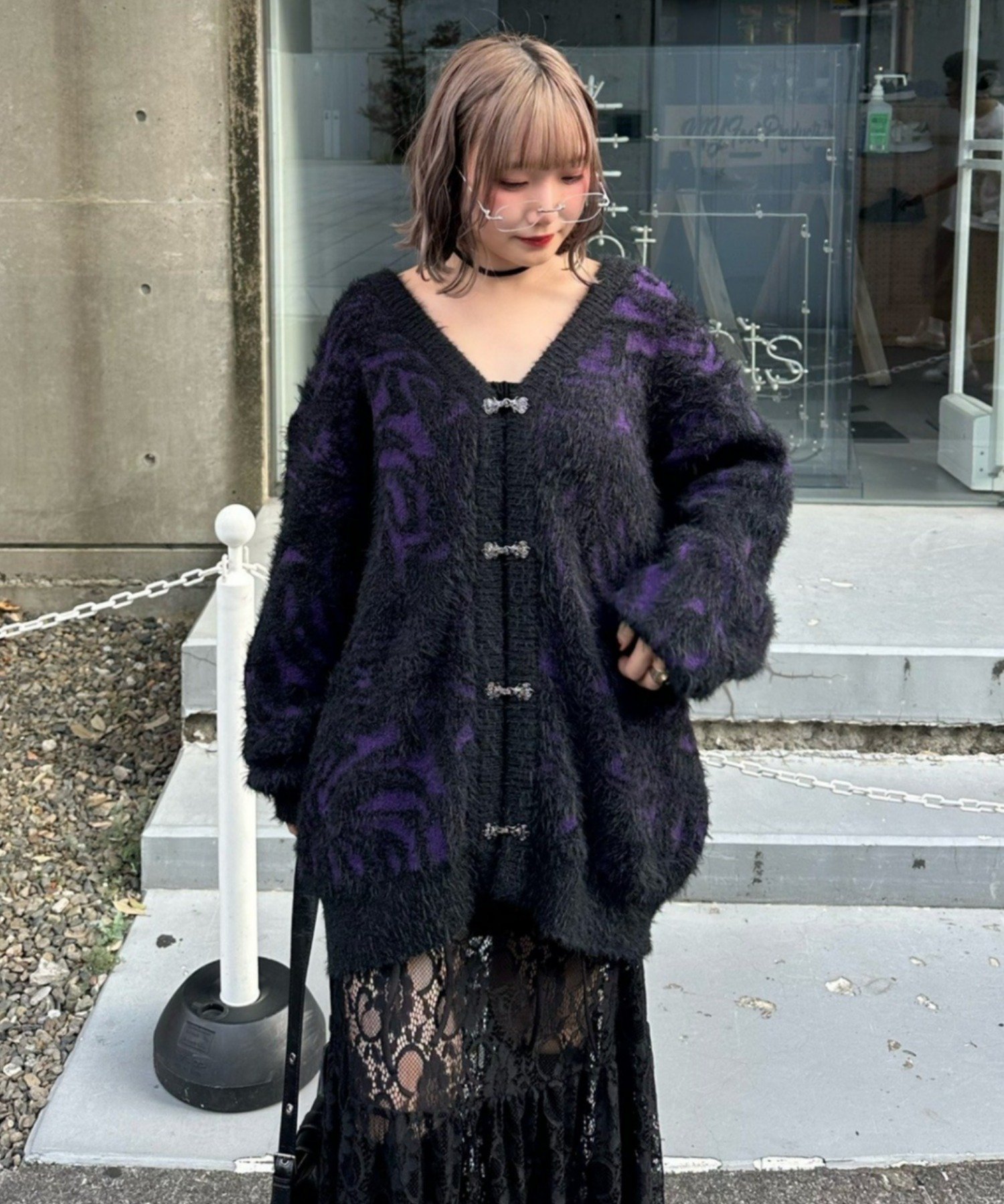 新品未使用★Remind me and foreverマーブルニットカーディガン Mavie..7】マーブルニットカーディガン | Remind me and forever